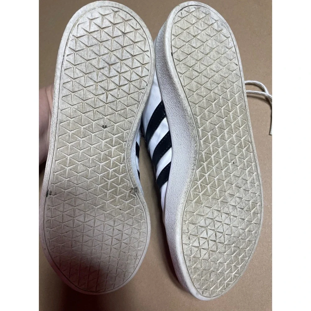 Adidas VL Court 2.0 White Black Low Top Sneakers‎ DB1831 Mens 5 Womens 6.5